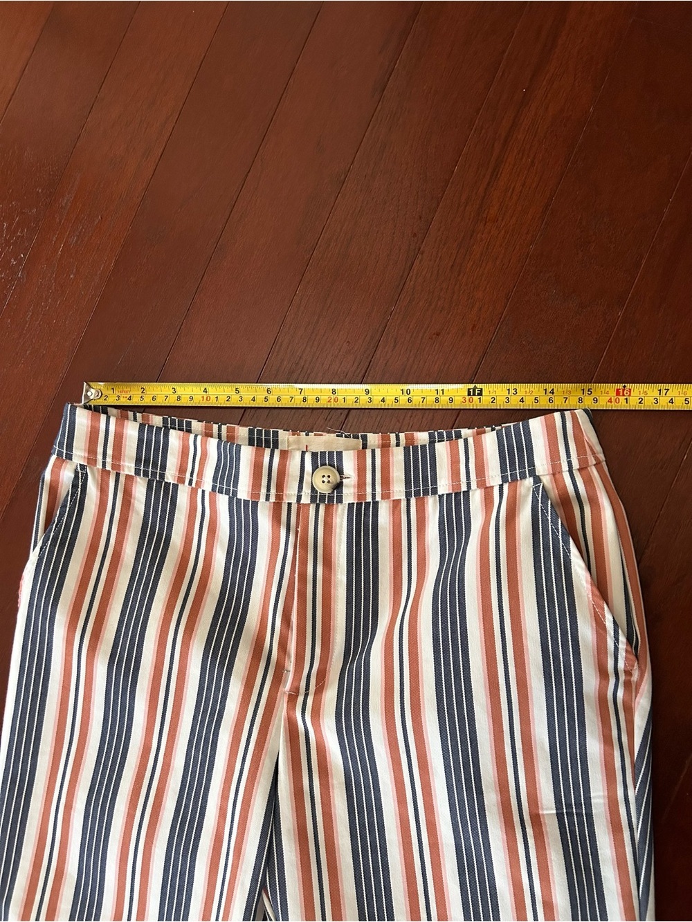 Anthropologie Low-Rise Striped Flare Pants Size 6 excellent - Picture 4 of 13